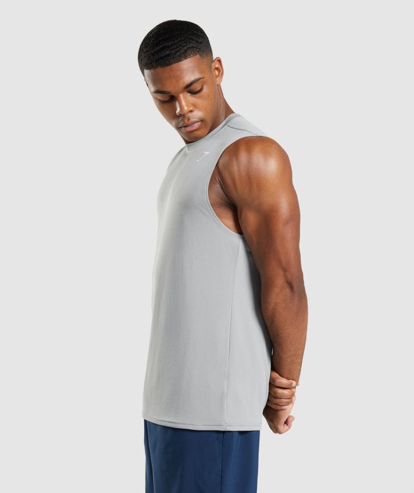 Men's Gymshark Arrival Sleeveless Tanks Grey | NZ 3CUTWS